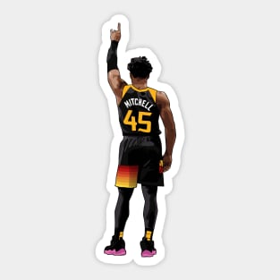 Donovan Mitchell Vector Back Black Sticker